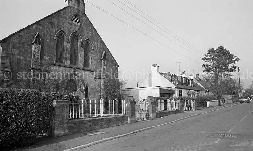 Uplawmoor Main Street and Parish Church.